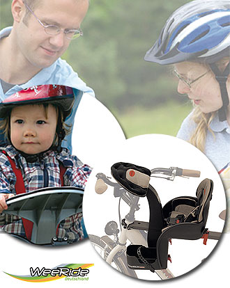 väterzeit Produkttest - Fahrrad- Kindersitz WeeRide SafeFront Deluxe
