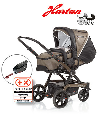 väterzeit Produkttest -  Xperia Kombi-Kinderwagen mit Sicherheits-Bremssystem von Hartan