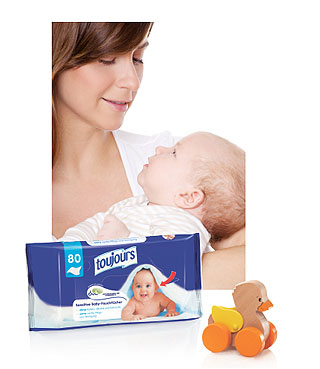 vterzeit Produkttest - Toujours Sensitive Baby-Feuchttcher von Lidl