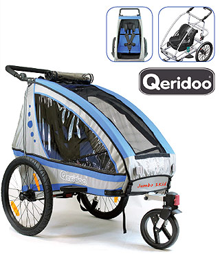 väterzeit Produkttest -  Qeridoo Jumbo Fahrradanhänger